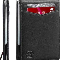 Zitahli Wallet for Men-6 Slots ID Window-Mens Wallets-Slim Wallet Classic Spring Money Clip RFID Blocking-Gift for Men

