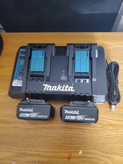 2 Two Dos 5ah 5 Amp 5.0ah 5.0 Ah 18 Volt Makita
18V Lithium-Ion Dual Port Rapid Optimum Charger Kit Set Combo