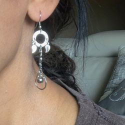 Rare Native American Dream Catcher Dangle Earrings "Web Of Life" Good Luck Charm. 2.5" Handmade Meaningful Spiritual.
