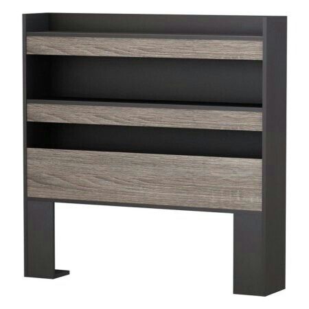 Homestar Central Park Twin Bookcase Headboard in Java Brown with Sonoma