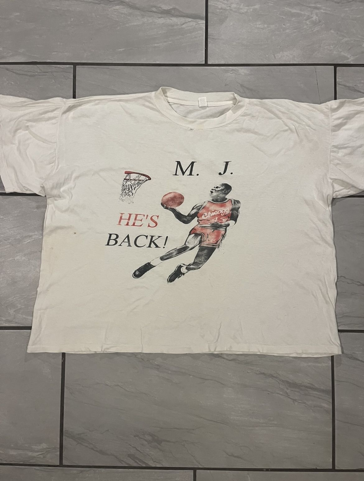 VTG Nike Michael Jordan Back 45 Chicago Bulls Single Stitch T-Shirt One Size 90s