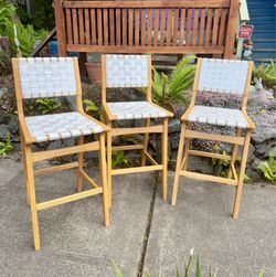 Threshold Ceylon Woven Bar Stools – Set of 3