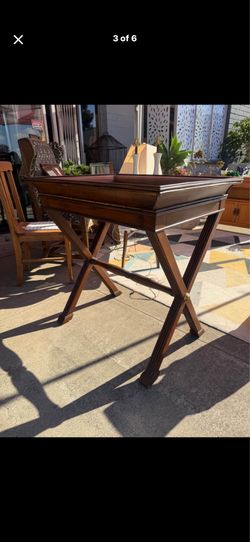 Antique solid wood tray table 32 wide 24 deep 34 tall