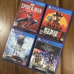 Four PS4 Games: Spider-Man, Red Dead Redemption 2, Star Wars Battlefront, Kingdom Hearts 1.5+2.5