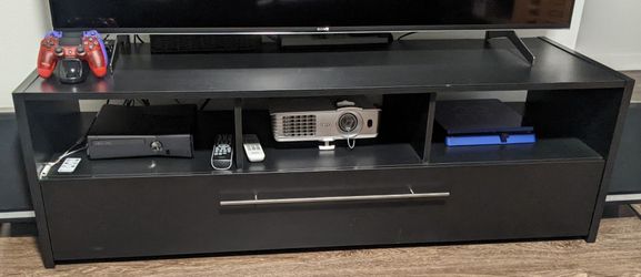 Tv Stand Media Center Console Black 60 inch Led Light Remote