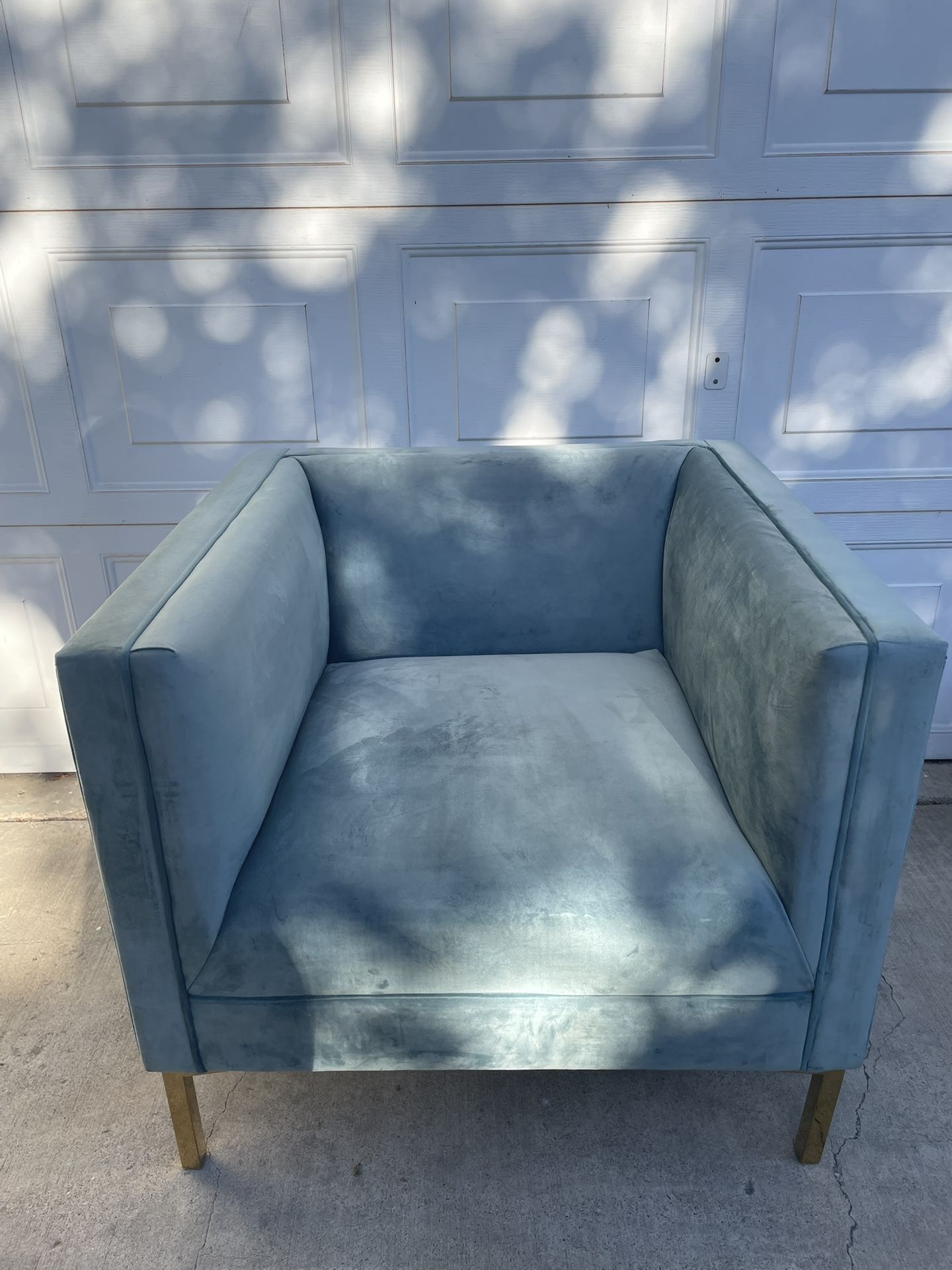 Sea Blue Velvet Armchair Accent Chair