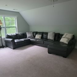 Leather Sectional Sofe Smoke & Cat Free Home