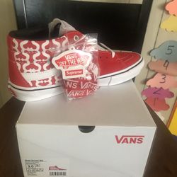 Supreme Vans Size 9 Red Colorway 