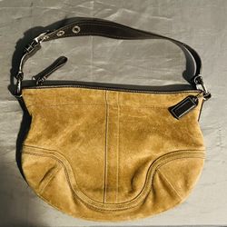 Suede Coach Handbag
