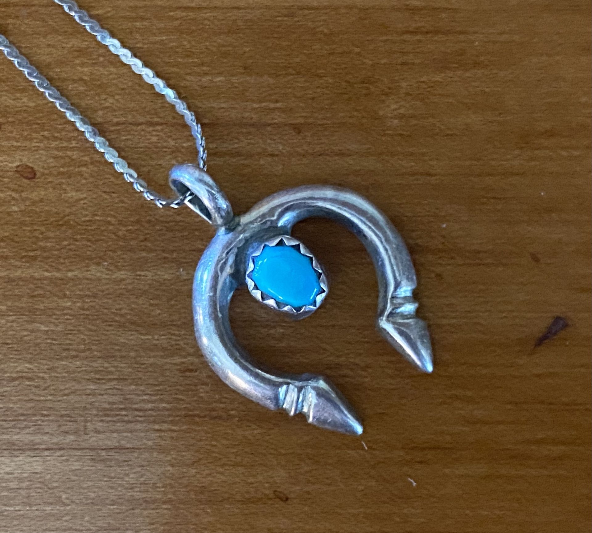 Vintage Southwestern Sterling Silver Naja Pendant with 18” Chain