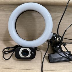 Logitech 1080 HD Cam And Ring Light