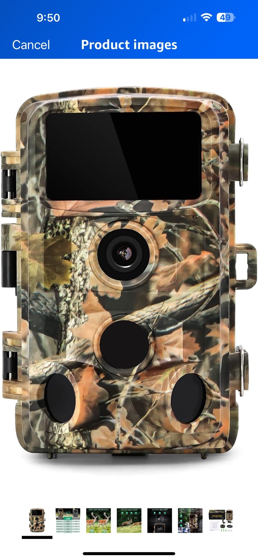 JOH 32MP 1520P Trail Camera, Hunting Game Camera with Low Glow Night Vision, 0.2s Trigger Motion Act