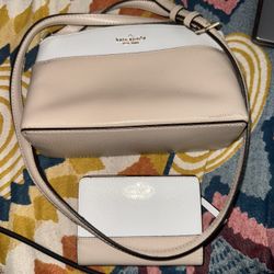 Kate spade Adjustable Crossbody Leather Purse With Matching Wallet
