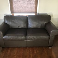 IKEA Genuine Leather Loveseat Dark Brown