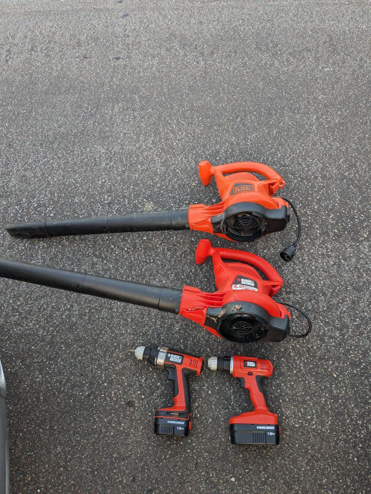 Black And Decker Drills And Leaf Blowers
