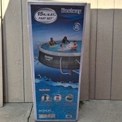 Bestway Fast Set 15’ x 42” Round Inflatable Pool Set