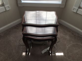 Set of 3 Antique Solid Wood Nesting Tables