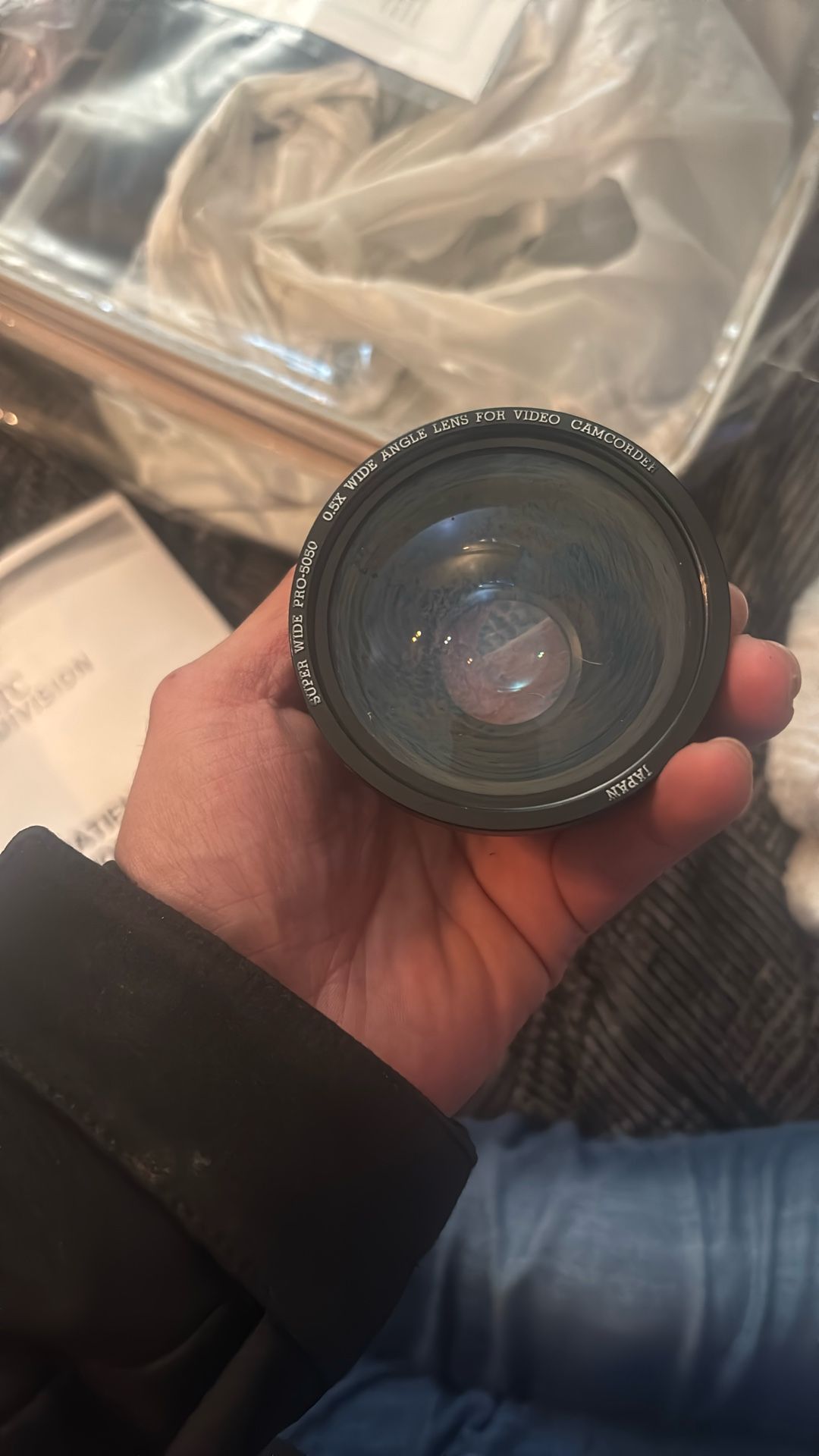 super wide pro -5050 0.5x wide angle lens for video camera