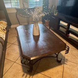 Coffee Table-wrought iron/wood