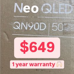 SAMSUNG 50-Inch Class Neo QLED 4K QN90D Series Quantum HDR+, Dolby Atmos, Object Tracking Sound+, Anti-Glare, Gaming Hub, Q-Symphony, Smart TV with Al
