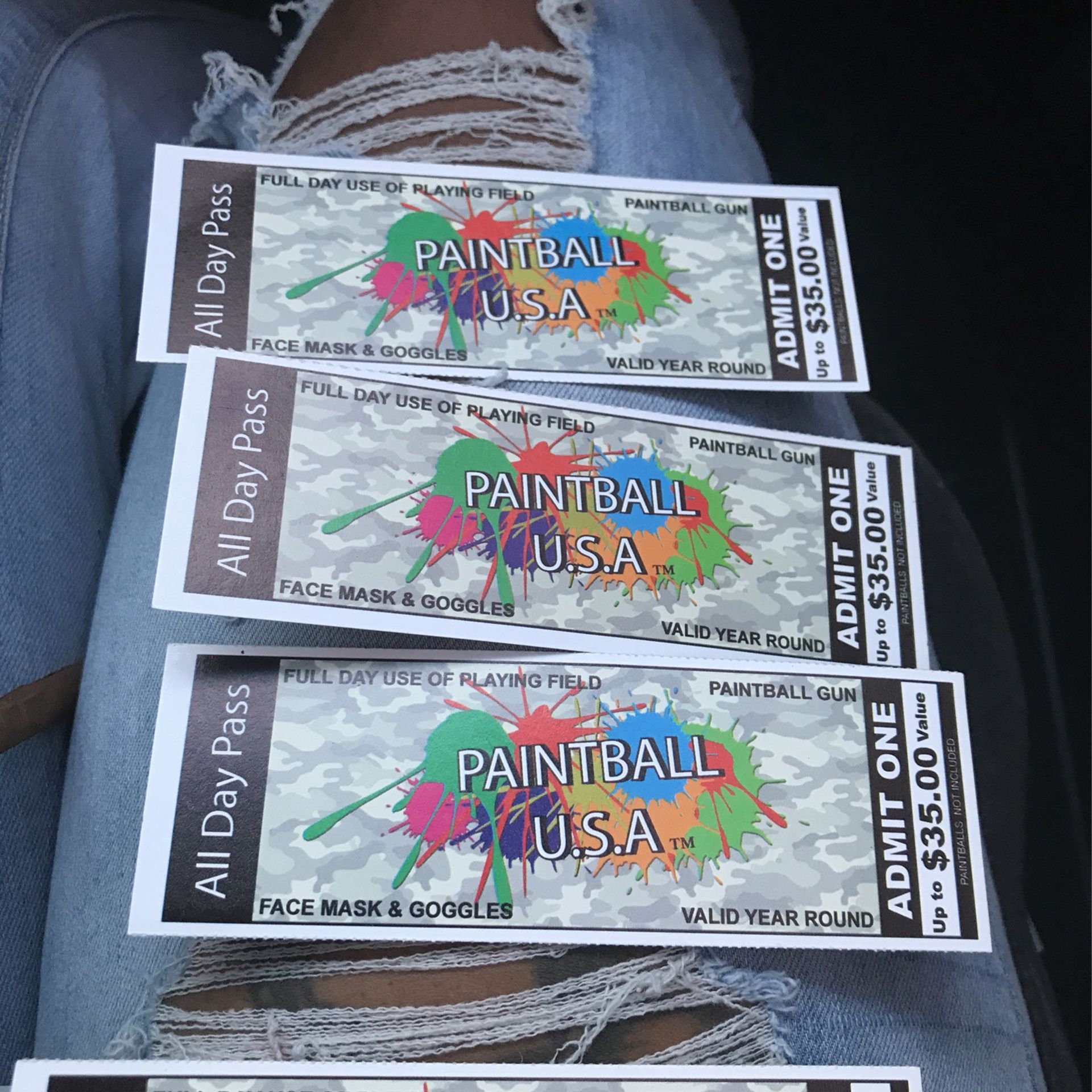 Paint Ball Tickets  Selling each ticket for $25 each each ticket