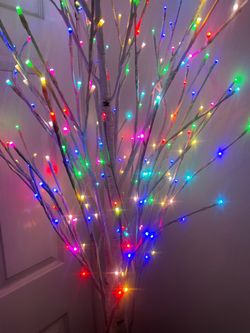 8 foot tall fake birch tree festive lighted tree