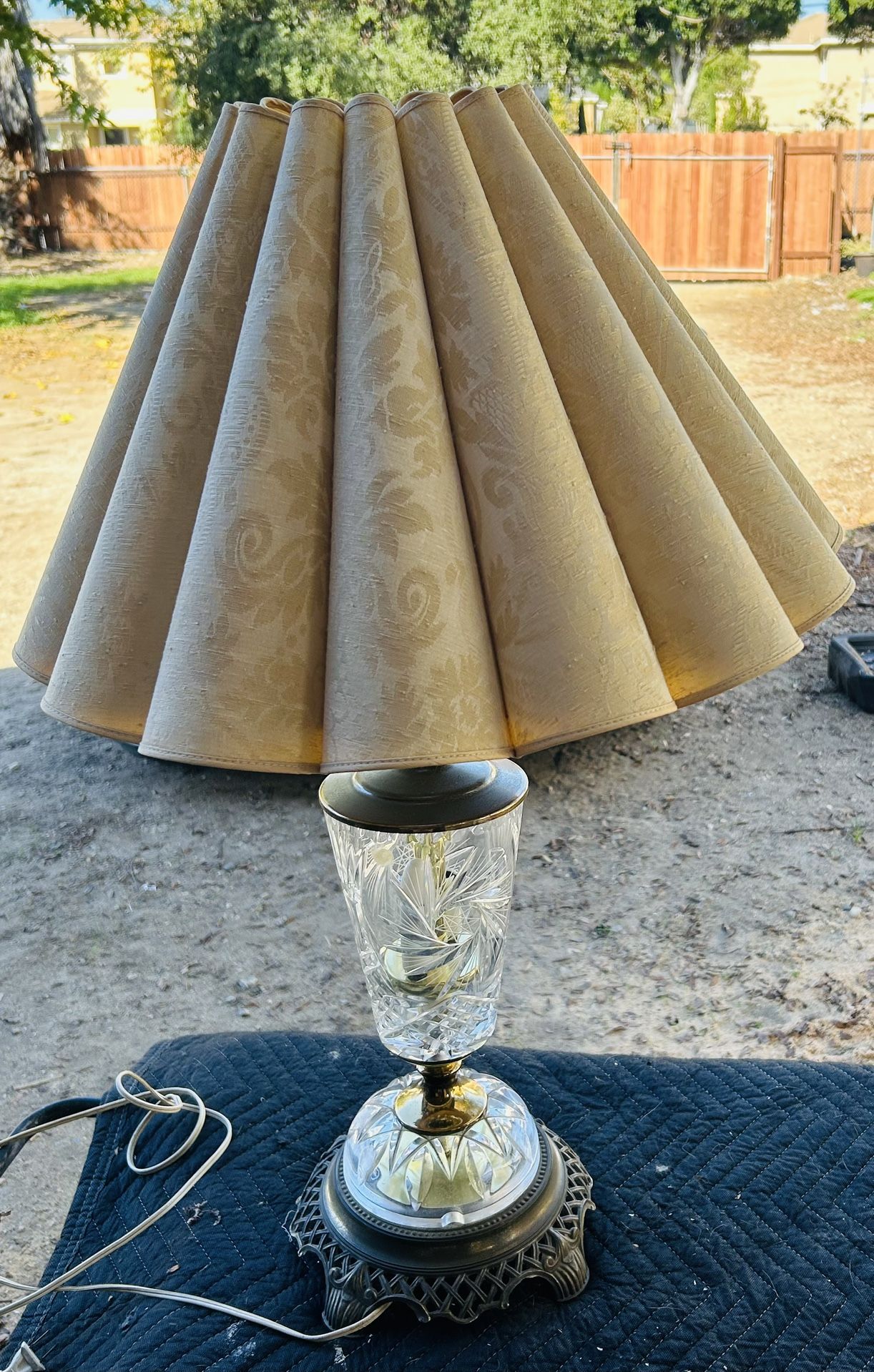 Crystal Table Lamp And Shade