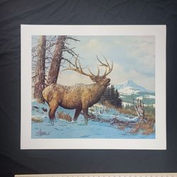 William Hoffman Limited Edition Elk Print (Rare)– Signed & Numbered (861/1000) – Print Only