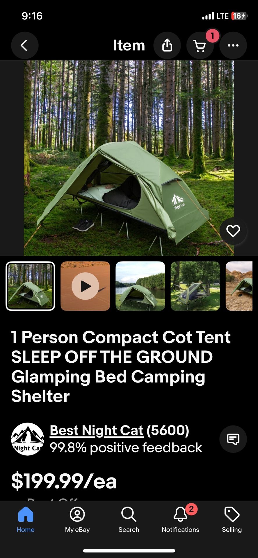 One Man Tent with bed
