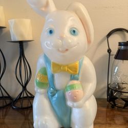 Two Vintage 15” Easter Bunny Blowmolds by Carolina Enterprises