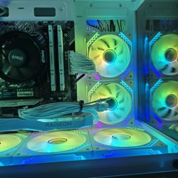 White RGB Gaming PC – Ryzen 5 5600X + 16GB RAM – GPU Options Available