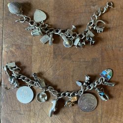 Vintage Sterling 1960s Silver Charm Bracelet Estate Sale