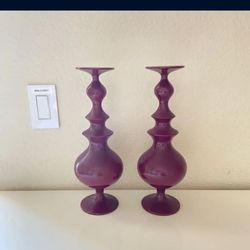 One West Elm Heavy Pedestal Sculpture / Pillar Candle Holder ($50/each)
