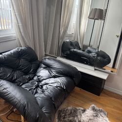 Faux leather lounge seat