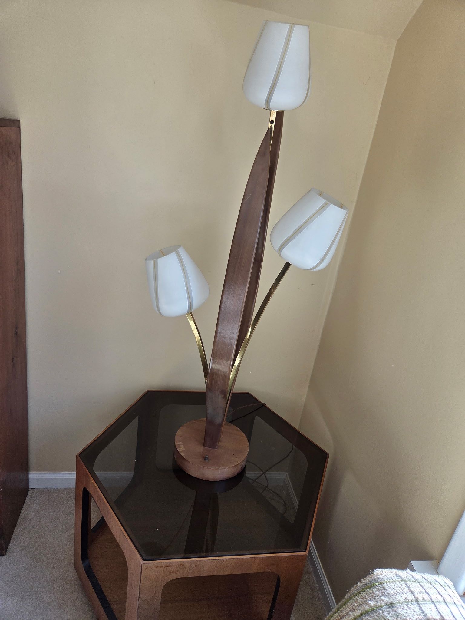 Mid Century Tulip Lamps & Hexagon Tables