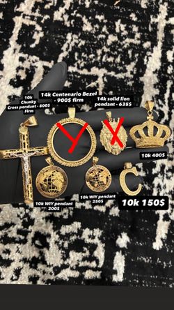 14k and 10k REAL gold pendants