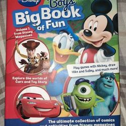 Disney Boy's Big Book Of Fun! Hardcover! Brand new!