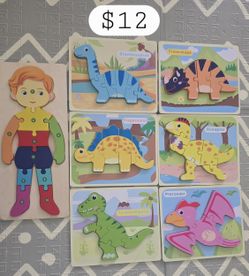 Kids wooden dinosaur puzzles