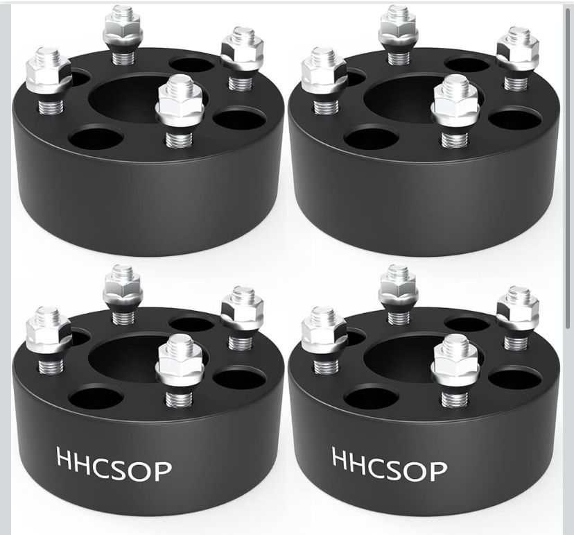 HHCSOP 4x4 Golf Cart Wheel Spacers, 2 inch ATV Wheel Adapters for EZ GO EZGO Club Car, 4PCS 4x101.6mm Wheel Spacer Hub Bore 62mm with 1/2" Studs