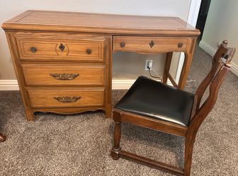 Wood writing or vanity desk