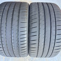 Two Tires 295/30/21 Michelin Pilot Sport 4S With 95% Left Like New Acoustic Foam Tesla Model S• 