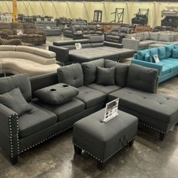 Sectional Sofa With Ottoman 