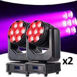 (2) Led 7x40w 4in1 wash zoom moving head light for dj club