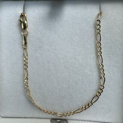 Gold Neckless FIGARO 10k Chain 2MM 24 Inch Chain 