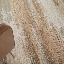 New 2 X 3 Ft Feizy Pearson 39SBF Green/Ivory/Brown Area Rug 