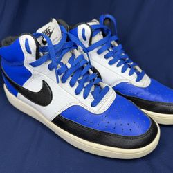 Nike Court Vision Mid DM1186-400 Royal White Black Mens 9