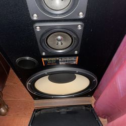 A PAIR VINTAGE FISHER SPEAKER SYSTEM MODEL: STV-875 with MIDRANGE &