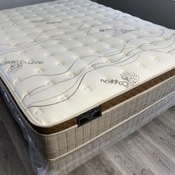 Queen Organic Cloud Edition Europillow Top 12inch Matres Andboxspring!!