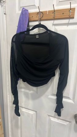Black mesh crop top