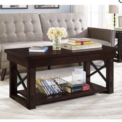 Ameriwood Home Wildwood Wood Veneer Coffee Table, Espresso